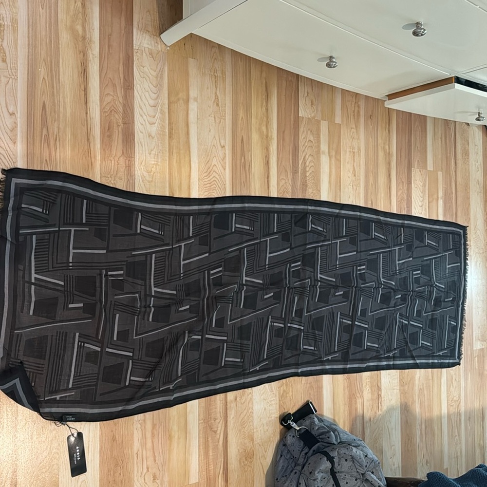 Akris black and grey shawl